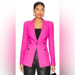 Smythe “Not a DB” Pagoda Blazer in neon pink wool crepe Size 8